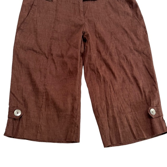 Marciano Brown Linen Capri Pants Size 4 - Picture 3 of 17